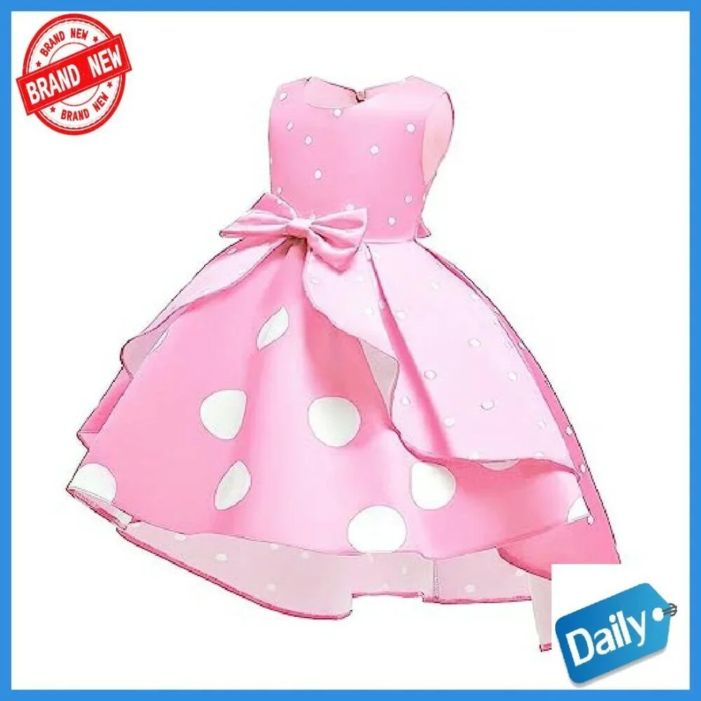Baby Girl Princess Costume Dress Set with Headband Polka Dot